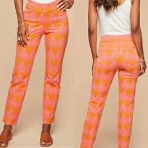 Spartina 449 Maren Pull-On Pant Pink Boho Paisley Size Medium